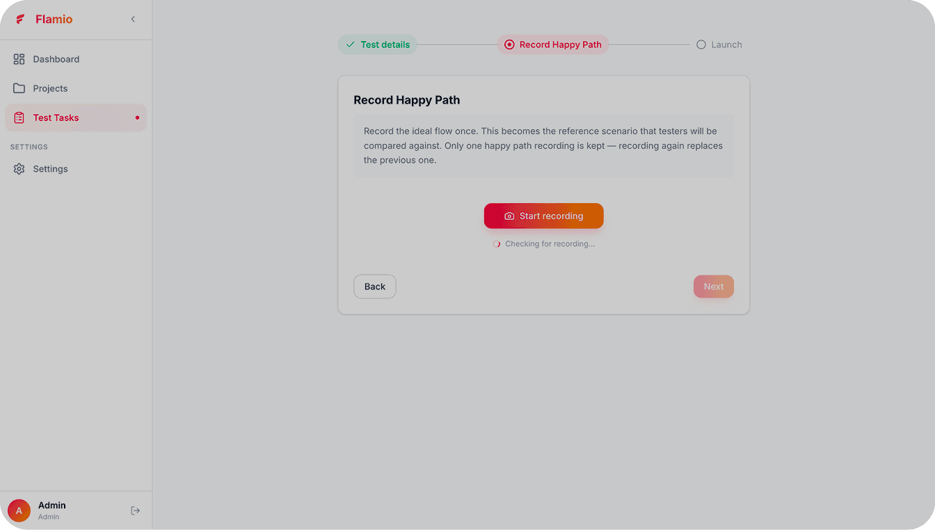 Record the happy path